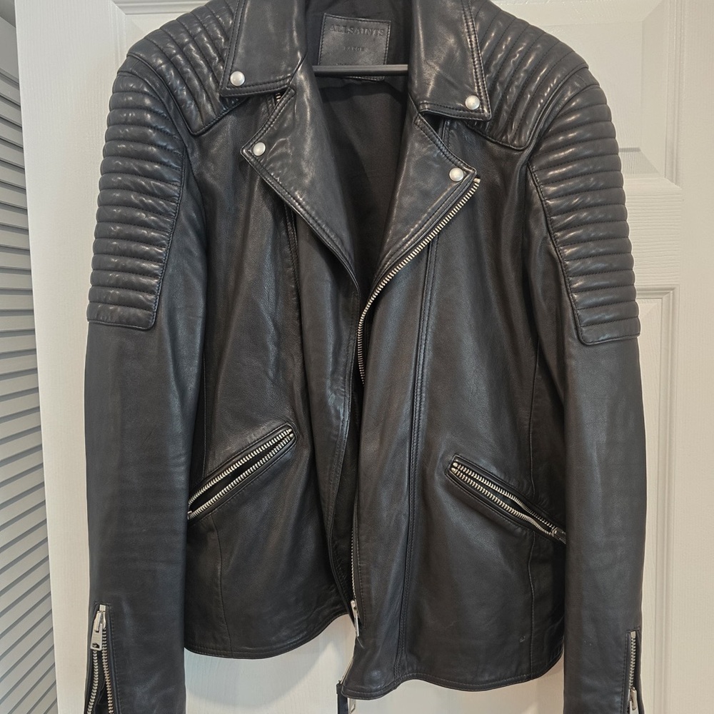 All-Saints Black Leather Biker Jacket